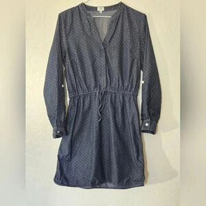 Crown & Ivy | Blue Swiss Dot Chambray Dress Sz 4 ~ 3/$15